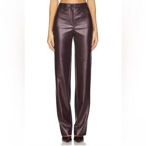 CULTNAKED Killa Pants Plum faux leather straight leg Revolve M